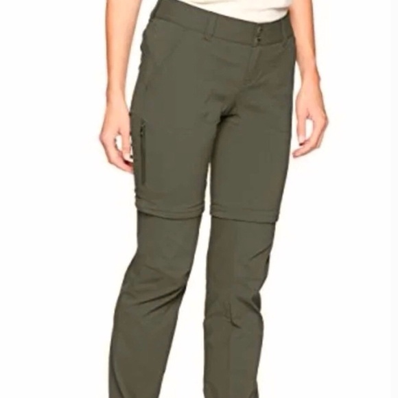 Columbia Sz 16 Convertible Zip Pants Olive Green Stretch Mid Rise Hiking Fishing - Picture 15 of 15